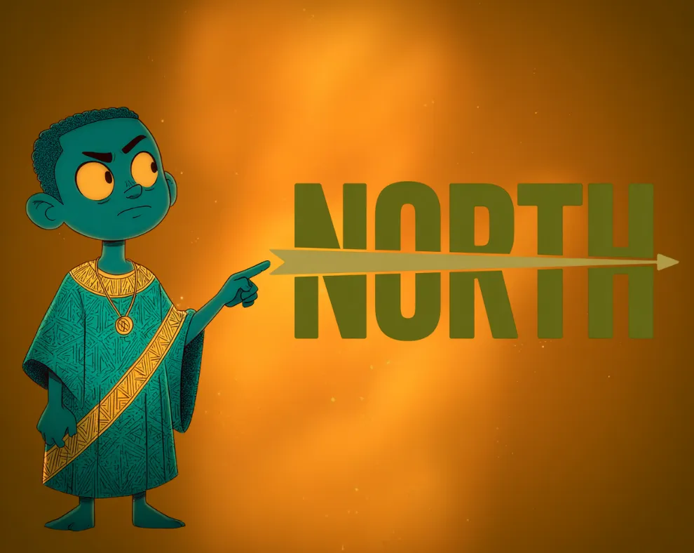 North — character hero card