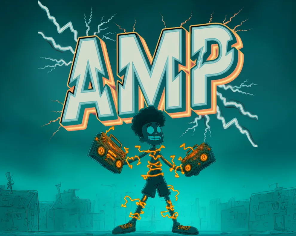 Amp — character hero card